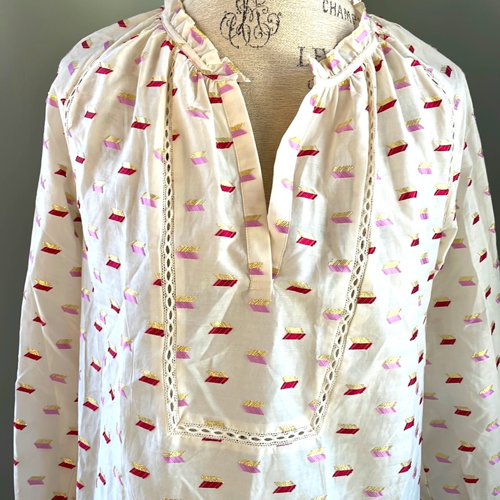 J. crew Point Sur metallic blouse NWT - Picture 4 of 10